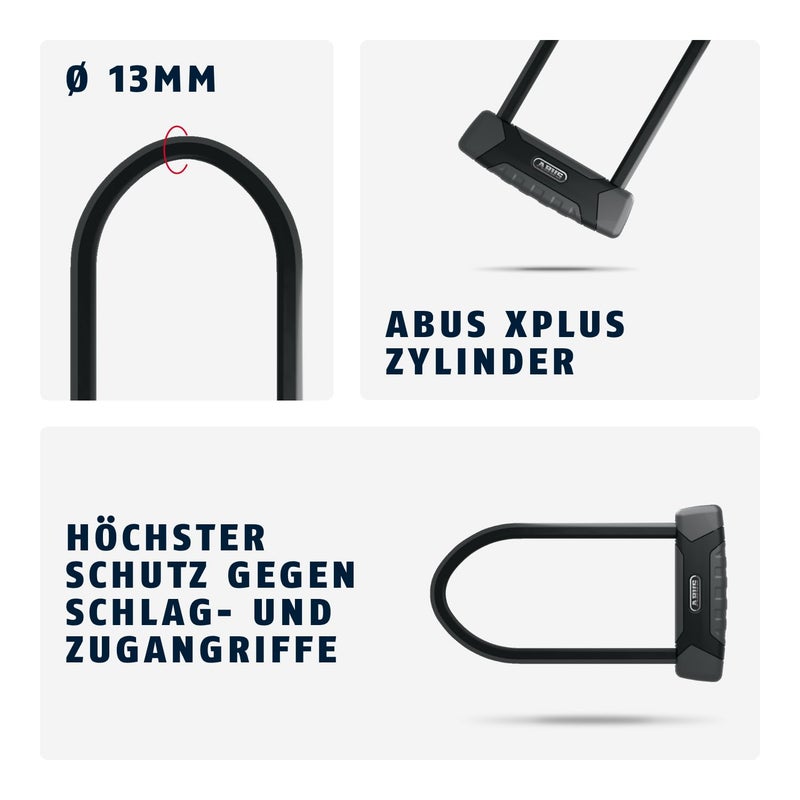 ABUS Granit X-Plus 540 540/160 HB230, 9"" + USH, Bike U-Lock, Black - Image 2
